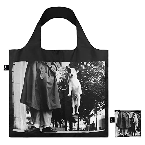 LOQI Elliott Erwitt - Dog Jumping Recycled Bag,Black/White, 50 x 42 cm - Image 2