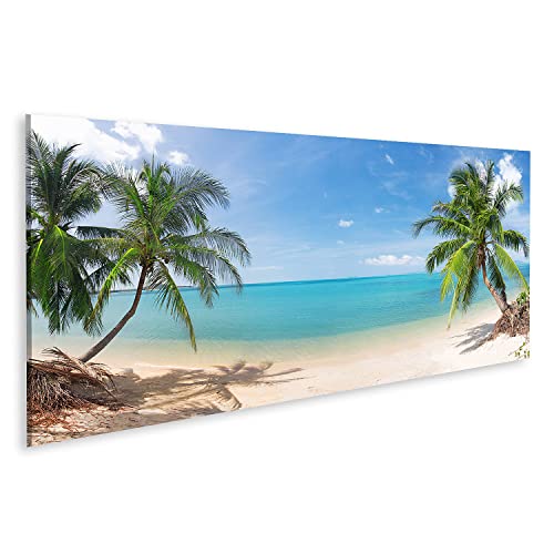 islandburner Lienzo Pintura Tropical panorámica playa con cocotero ARJV foto impresión decoración de la pared Sala de estar