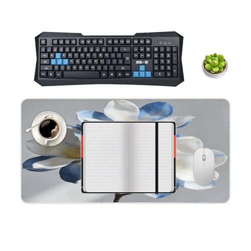 Blue White Kapok Desk Pad Impermeable 30x60cm miniatura 4