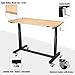 WORKPRO 48” Height Adjustable Work Table with Crank Handle and Casters, 48” x 24” Wooden Top Standing Desk Workbench, Heights from 29”-38”, 500 Lbs Load Capacity for Garage