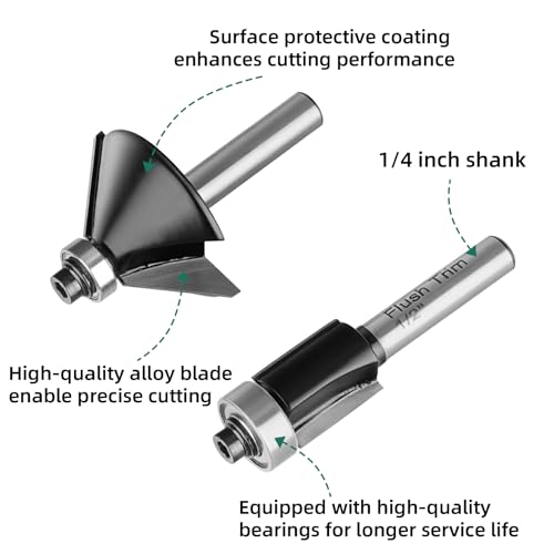 15-Piece Tungsten Carbide Wood Router Bit Set