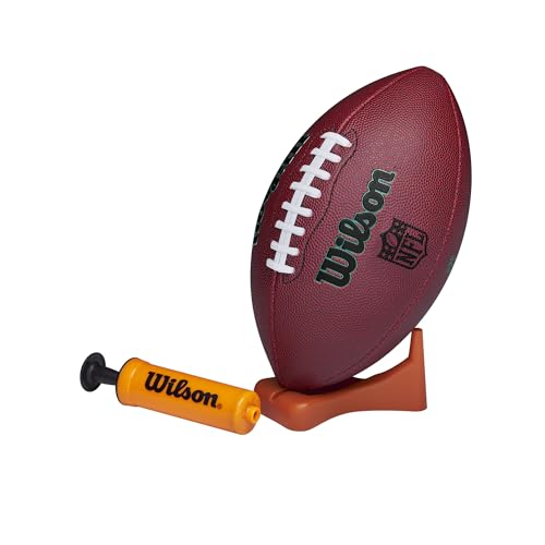 Wilson NFL Ignition Gen   Balón de fútbol Verde con Bomba y Camiseta, Color marrón, tamaño Junior