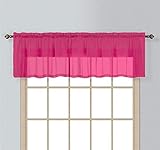 California Drapes 1PC Sheer Voile Window Treatment Valance for Kitchens, Bathrooms, Basements & More...