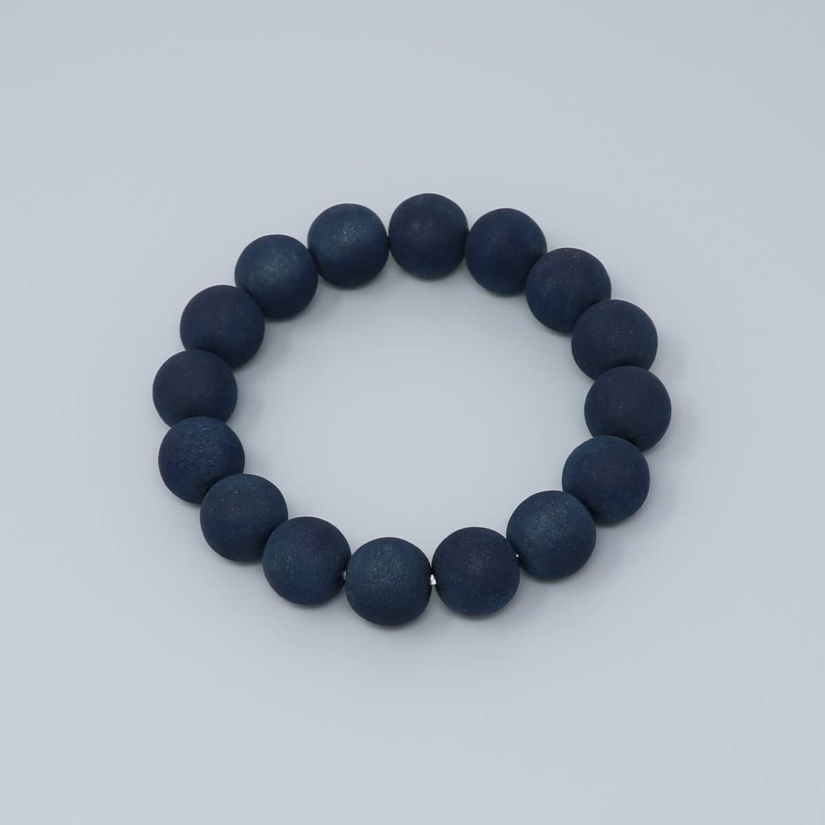 京都あさひ屋 Japanese Aizen indigo wild cherry tree wood bracelet for women juzu prayer bead rosary zen Kyoto Natural Gift Present Mala Bead for unisex
