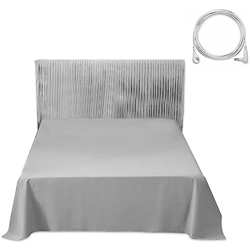 Grounding Flat Sheets for Earthing Twin XL Size Bed Grounding Kit in Silver Thread & Organic Cotton with 16.4 feet Grounding Cord for Better Sleep Clint Ober’s Conductive Mat?Twin ?