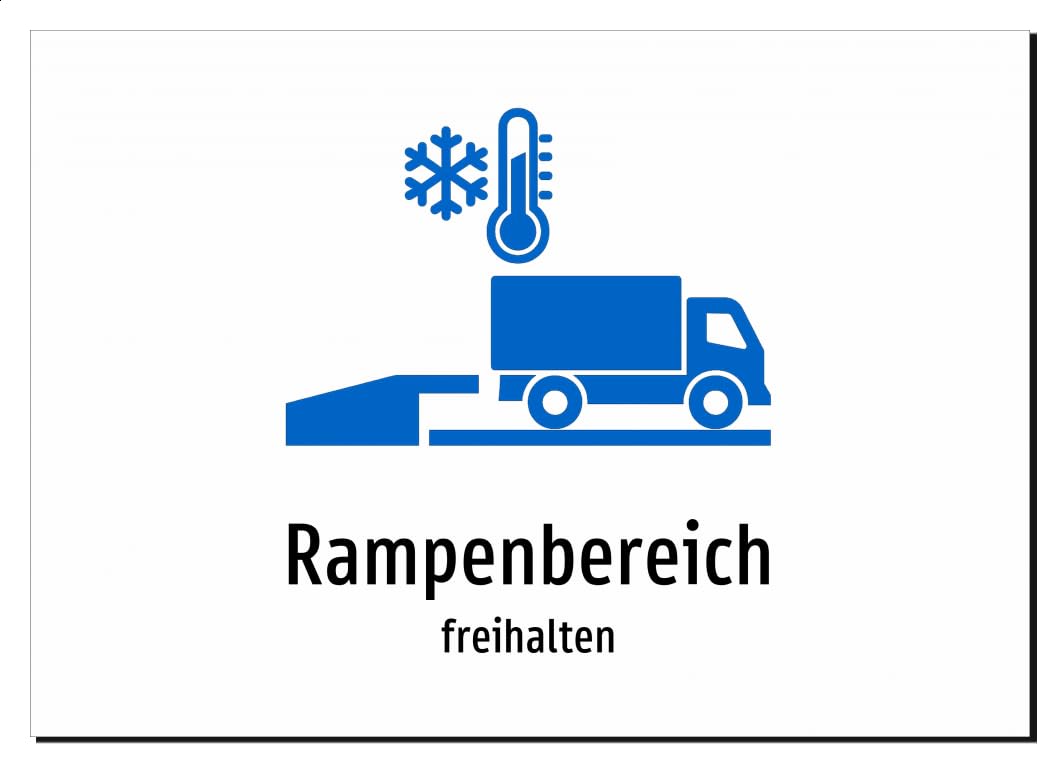 35532-DE-S-06 | Rampenbereich - freihalten | Aluminiumschild A5, 210 x 148mm | mit Symbolgrafik und Text