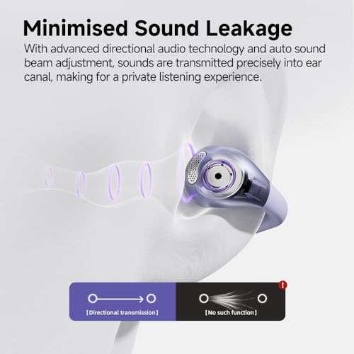 Image of QCY Crossky C30 Open Ear Headphones Wireless Bluetooth, Clip-On Earbuds with 4 ENC Noise Cancelling Mic, Stable Fit, Dual Connection, EQ Customized, Sports Earphones for Workout /Running