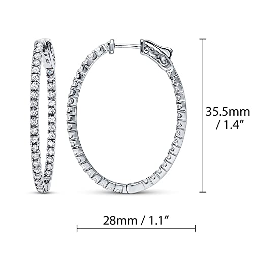 BERRICLE Sterling Silver Rose/Yellow Gold Flashed CZ Small/Large Statement Hoop Earrings for Women, Minimalist Simulated Diamond Cubic Zirconia Huggie Earrings - Trendy Inside-Out Designs3