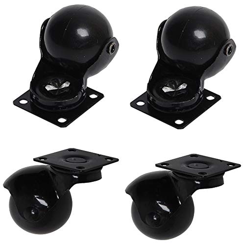 Preisvergleich Produktbild HLILY 4 Stück eingestellt sphärische Caster schwarz 360 ° rotierendes Lastrad quadratisches obere Platte Installation Sofa Universalrad Bürostuhl Flaschenzug