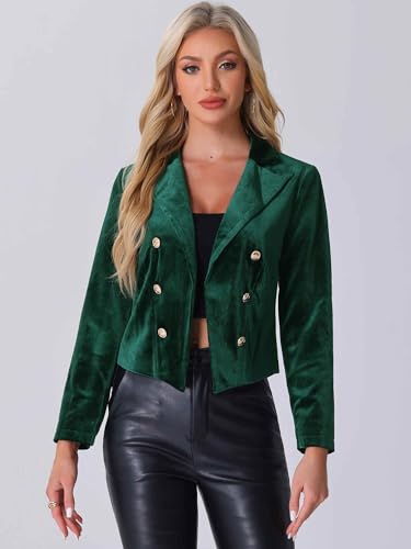 Allegra K Velvet Blazer Jacket for Women's Notch Lapel Open Front Long Sleeve Party Cocktail Velour Sports Coat4