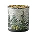 Melrose Pine Tree Mercury Glass Votive Christmas Candle Holders - 3