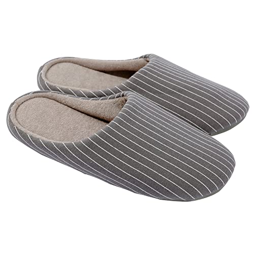 【SLITA】スリッパ 室内 ルームシューズ 室内履き 静音 超軽量 レディース メンズ 防水 滑り止め 洗える 柔らかい あったか グレー ストライプ