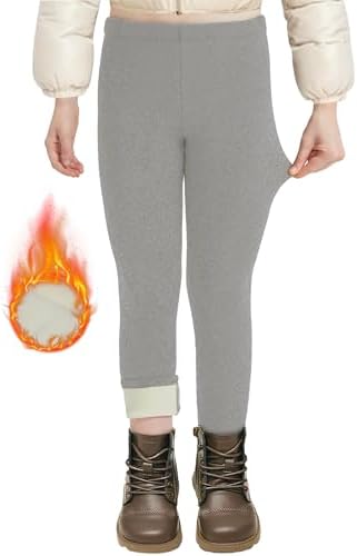 AMIYOYO Thermoleggings Mädchen Gefütterte Verdickte Leggings mit Fleece | Winter Lange Thermohose Kinder,Warme,Blickdicht ,Elastisch