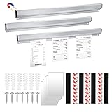 3 Pcs Ticket Rack Magnetic Note and Paper Holder Aluminum Slide Check Rack Ticket Holder for Restaurant with...