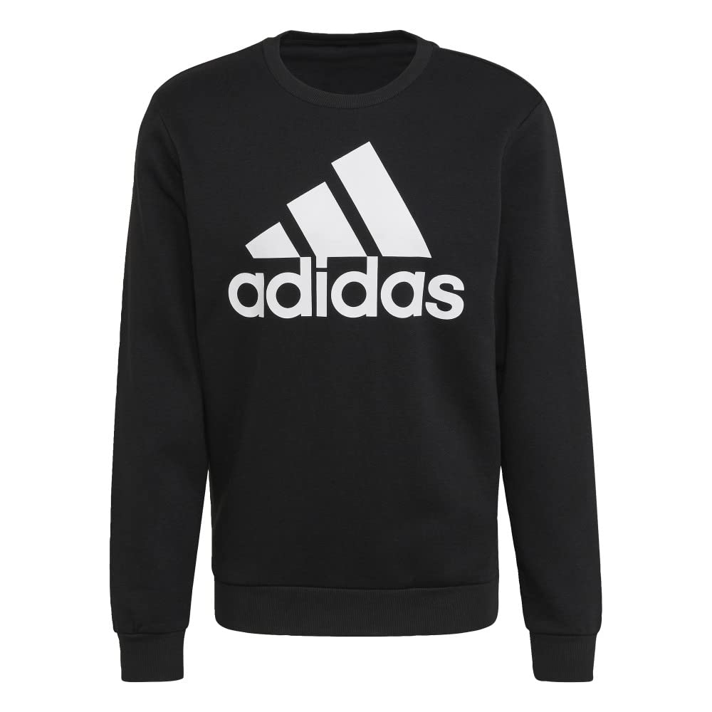 ADIDAS / アディダス FOOT BALL CREW NECK SWEAT BLACK adidas Men's Fleece Sweatshirt, Black/White, Small at Amazon