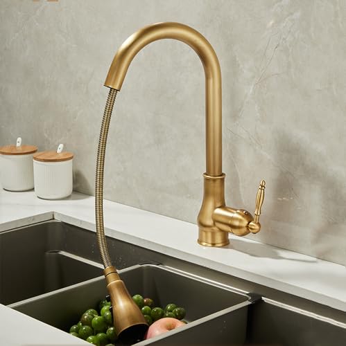 Robinet d'évier de cuisine vintage extractible pivotant design rétro