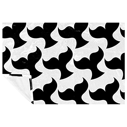 Couverture chaude avec motif écailles de sirène douce pour lit 150 × 100 cm