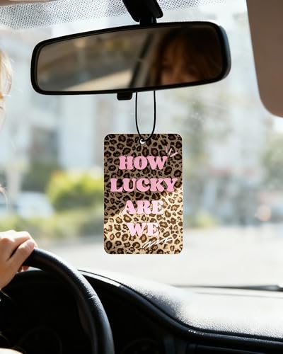 Image of Cheetah Print 5pcs Car Air Freshener Bow Coquette Leopard Print Car Accessories Automotive Interior Hanging Scents Mirror Decor for Women Teen Girls
