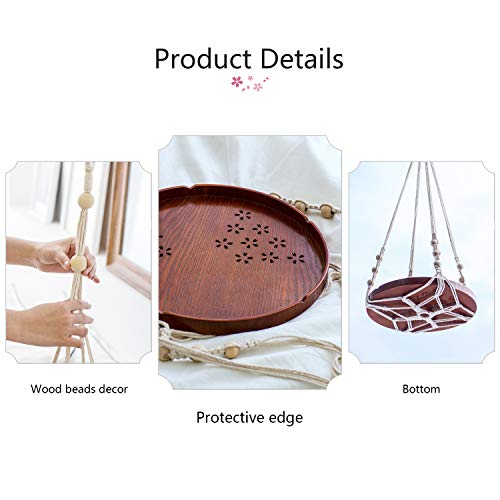 Mkono 4 Pack Macrame Plant Hangers Hanging Plant Shelf Indoor Wall Planter Decorative Flower Pot Holder Boho Home Decor #TOP5