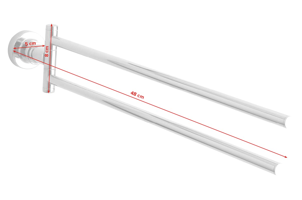 Colgador de toallas tesa Luup, metal cromado, autoadhesivo, tecnología adhesiva de montaje, 86 x 50 x 485 mm
