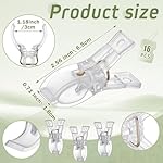 LemonRoad 16 Pcs 2.6" Clips for Balloon Arch Clear Heavy Duty 1.2" Jaw Opening Spring Clamps for Valentine's Day Balloon Arch, Tablecloth Clip, Backdrop Stand for Wedding Photography Studio Decoration - Image 2