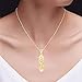 AFFY Jewish Mezuzah Round Shape White CZ 14K Yellow Gold Over Sterling Silver Pendant Necklace