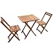 Produktbild Tidyard Garten-Bistro-Set 3-TLG. Klapptisch und Stuhl Set | Holztisch und Stuhl | Gartengruppe | Gartenmöbel Essgruppe 1 Tisch + 2 Klappstühle Akazie Massivholz