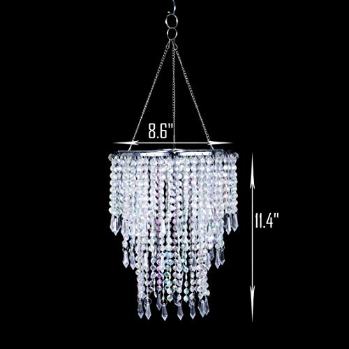 Sparkling Iridescent Beaded Chandeliers 8.6 Inches Diameter For Wedding Centerpiece Living Room Bedroom Event Party #TOP2