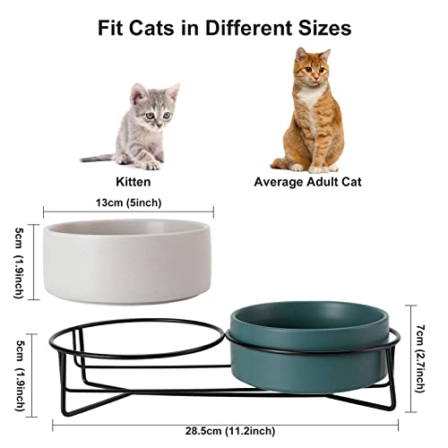 Tigelas para cães | Conjunto de tigelas de cerâmica para cães e gatos com suporte de metal antiderra