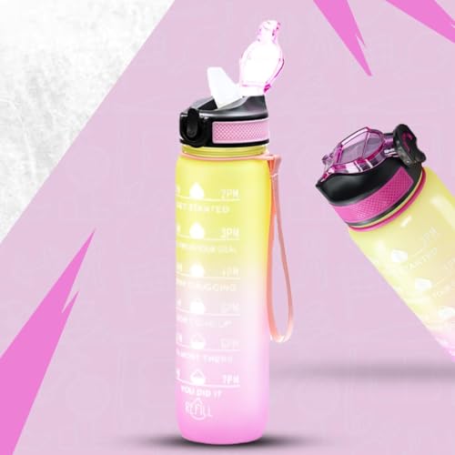 Image of Water Bottles Sipper Bottle For Adults, Kids,Unbreakable Motivational Water Bottle Time Mark Sipper With Straw & Time For Gym Office School Home Water Bottle for Kids