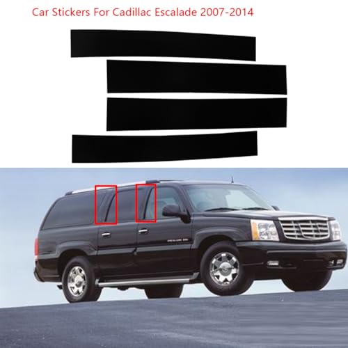Postes de pilar cromados Cadillac Escalade 2007-2014, cubiertas de ventana y puerta, 4 piezas 2