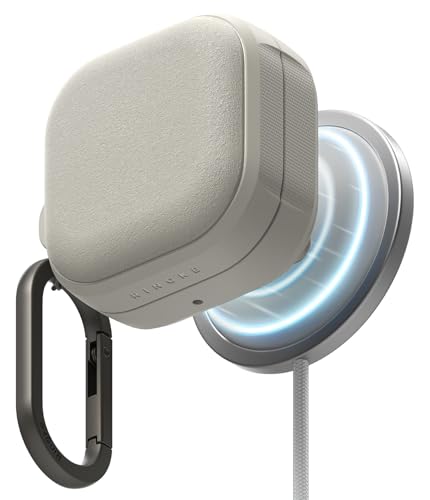 Ringke Onyx Magnetic Coque Samsung Galaxy Buds 4 / Buds 4 Pro Étui Magnétique Antichoc en TPU Compatible Recharge sans Fil avec Mousqueton Chromé Protection Ultra...