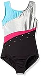 Jacques Moret Girls' Little Fun Leotard, Shiny Gymnastics Color Block, S