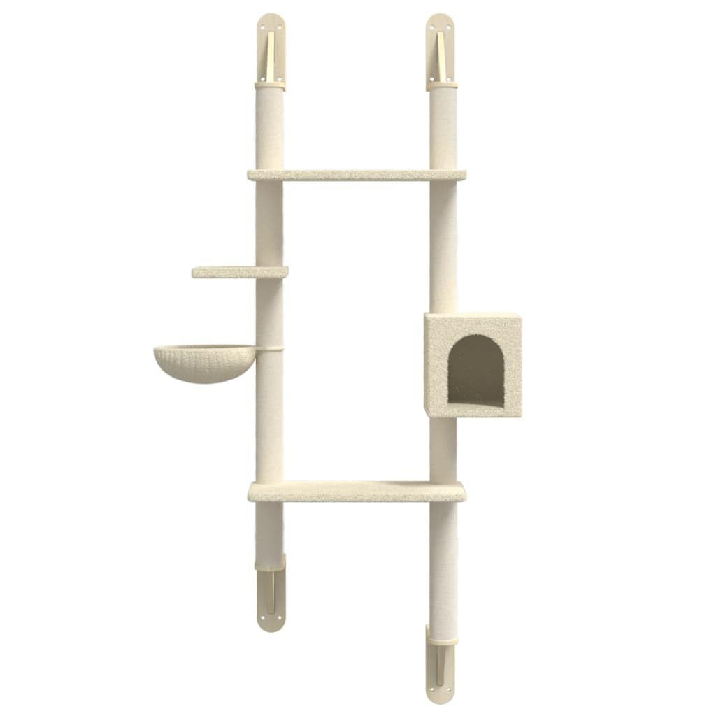 Mangloder - Tiragraffi da parete per gatti, 180 cm, con colonna tiragraffi, cuccia per gatti, amaca, superfici di riposo, sisal e peluche, albero da arrampicata per appartamento, balcone, angolo
