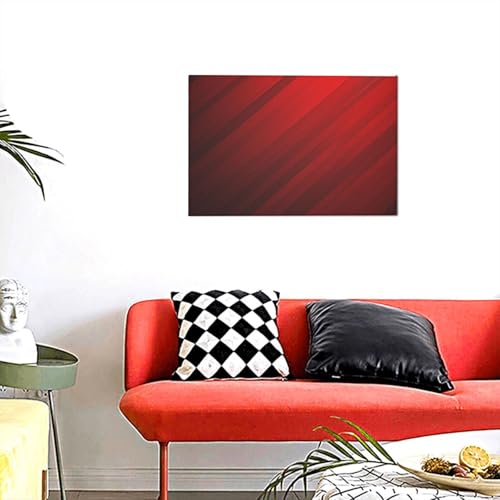 Toile murale moderne pour chambre à coucher au design à rayures rouges géométriques