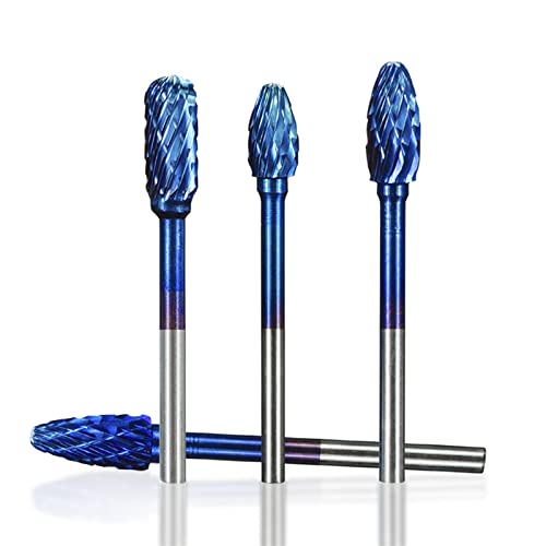 1Box 3mm Shank Tungsten Carbide Rotary Burrs 6mm Diameter Double Cut Rotary File Router