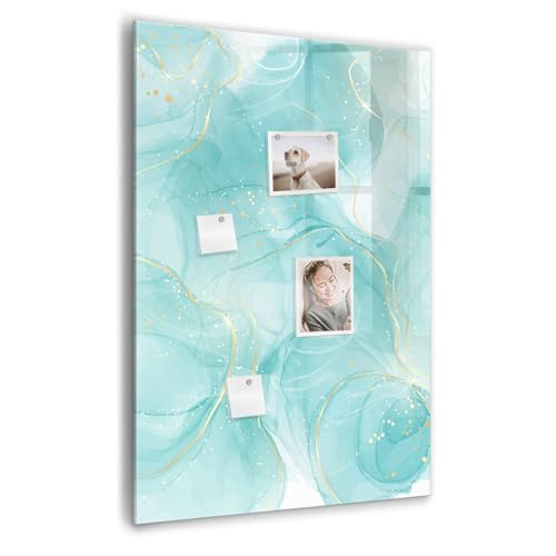 Tableau blanc magnetique en verre pour planning de bureau et maison avec aimants neodyme 70x100