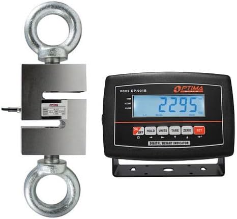 OP-926-5000 Digital Hanging Scale with High Precision Load Cell and Indicator, 5,000 lbs x 1 lb