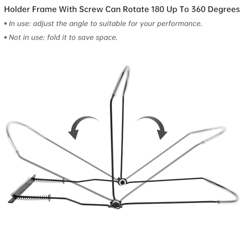 OriGlam Mundharmonika-Halter Halshalter Ständer, Mundorgel Metallrahmen Verstellbar für 10-Loch-Mundharmonika, Schwarz