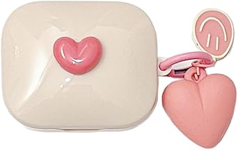 for Redmi Buds 5 Case Cover,3D Cute Heart Pattern TPU Soft Protective case with Kawaii Hearts Keychain Suitable for Girls Ladies for Buds 5 Pink Heart