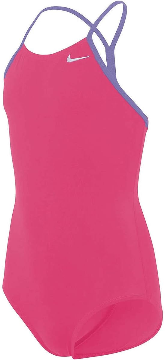Nike Girl`s Solid Racerback One Piece Swimsuit (L_F(NESS9644-672)/P, Large)