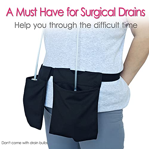 Drain Holder After Tummy Tuck Mastectomy Belt Pouch Shower Bag For Breast Cancer Post Surgery Supplies Jp Drainage Bulb Pocket Recovery Patients Women Black #TOP1