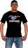 JH Design Men's Ford Mustang USA T-Shirt Short Sleeve Crew Neck Shirt (as1, Alpha, l, Regular, Regular, Black)