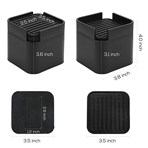 Kakiclay Adjustable Bed Risers, Elevation In Heights 3 Or 4 Inch Heavy Duty Bed Lifts Furniture Raisers For Dorm Bed, Table And Sofa, Supports Up To 1500 Lbs, Wheels Suitable (Set Of 4) #TOP4