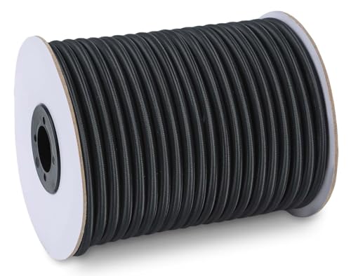 Marine Grade Bungee Cords Heavy Duty Outdoor - Bungee Cord Roll - 100% Stretch Elastic Cord and Absorbent Bungee Shock Cord for Kayak Deck, Camping, Crafting (3/8