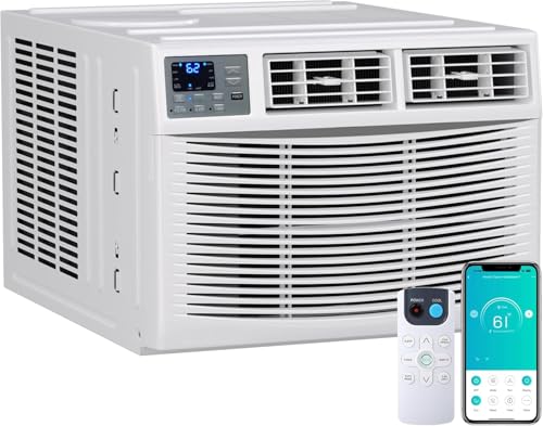 Window Air Conditioner Heat Pump, 18000 BTU 7-in-1 Smart Inverter Window AC Unit, Cool Heat Fan & Dry 208/230V Alexa & Wifi Up to 750 Sq ft