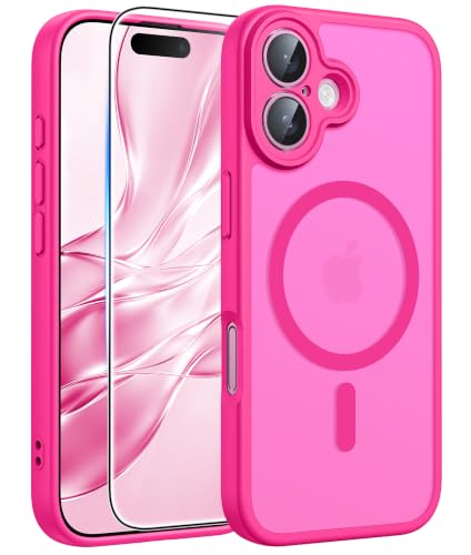 Image of FNTCASE for iPhone 16 Plus Case Hot Pink: Compatible with MagSafe