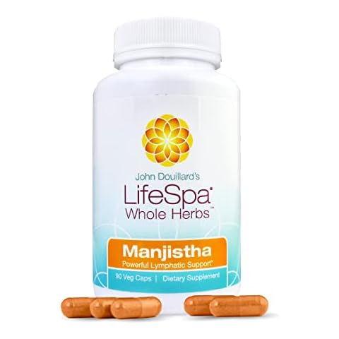 LifeSpa Whole Herbs Manjistha Capsules | Liver Cleanse | Vegan Multivitamin | for Lymphatic Support and Liver Detox | 90 Capsules 400mg Cover