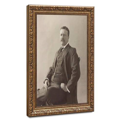 Impression sur toile Theodore Roosevelt grand cadre suspendu 61x91,4 cm pour salon et bureau