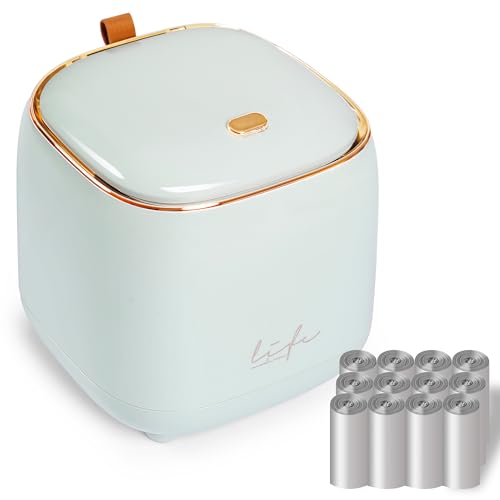 Mini caneca de basura de sobremesa celeste 1.5 L